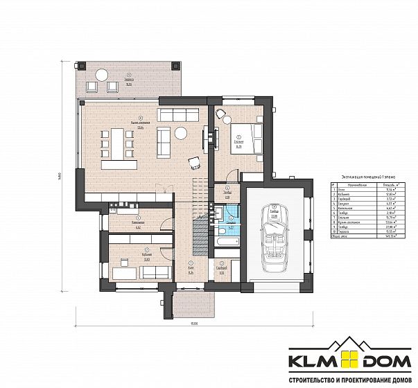 Проект кирпичного дома КЛМ 139